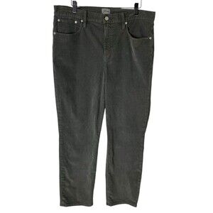 J.Crew Vintage Slim Straight Corduroy Pants Women's Size 32 Gray Style AB651